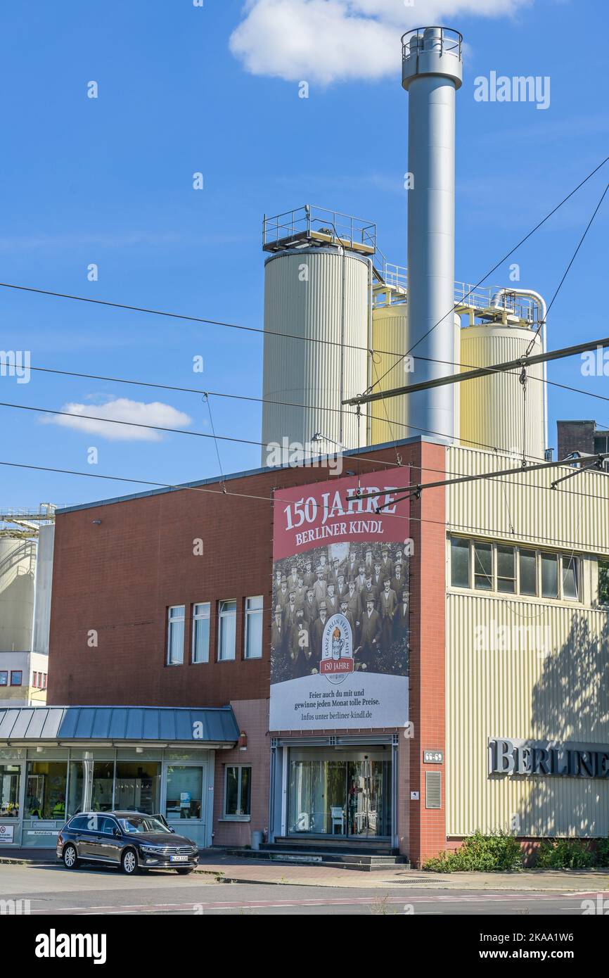 Kindl-Schultheiss-Brauerei, Indira-Gandhi-Straße, Friedrichshain, Lichtenberg, Berlin, Deutschland Stockfoto