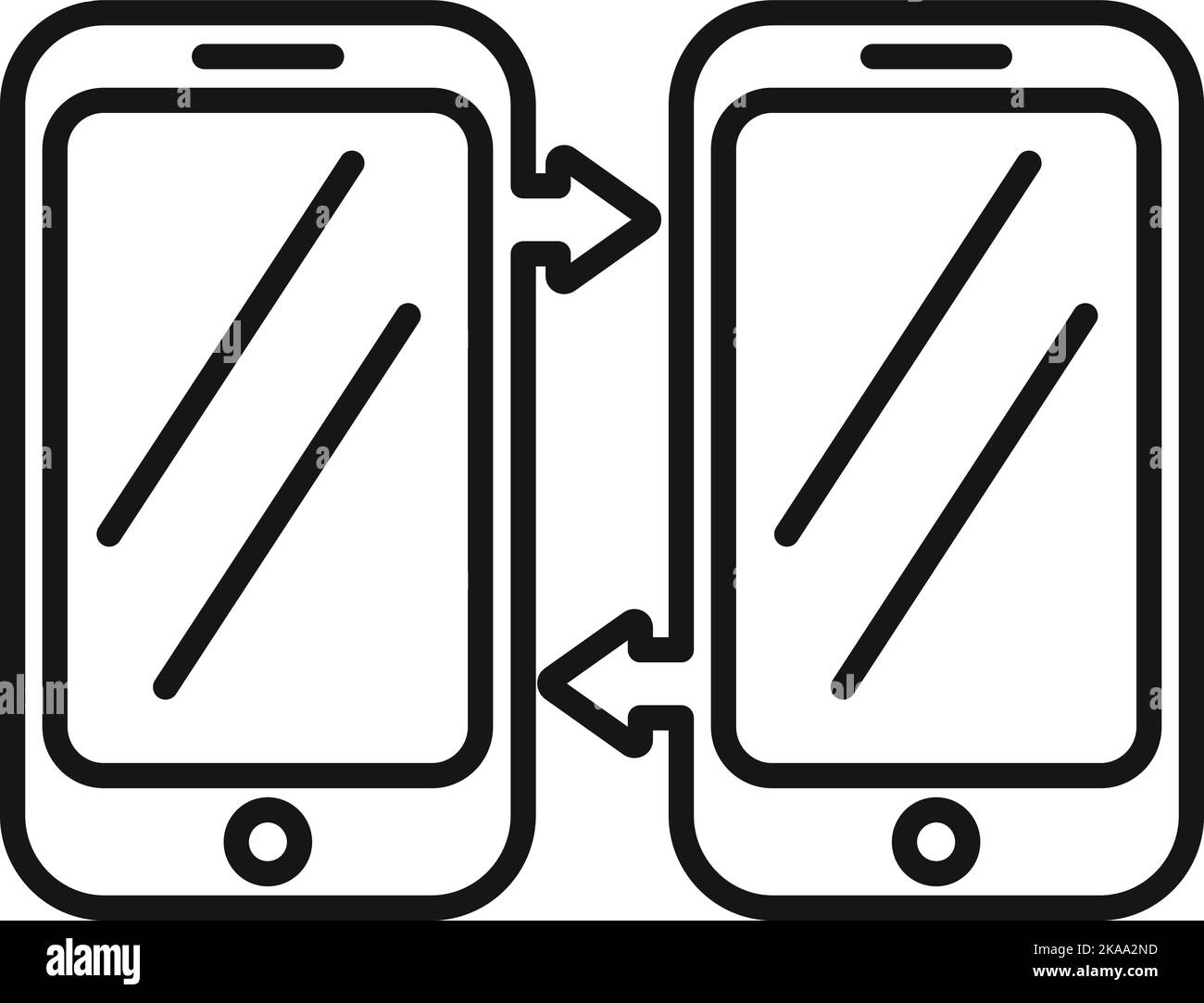 Symbolumrissvektor für die Neugestaltung des Telefons. Web-benutzeroberfläche. Kreativstudio Stock Vektor