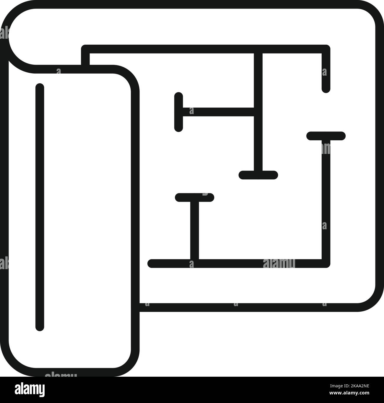 Umrissvektor für Projektsymbole neu gestalten. Web-ux. Seite erstellen Stock Vektor