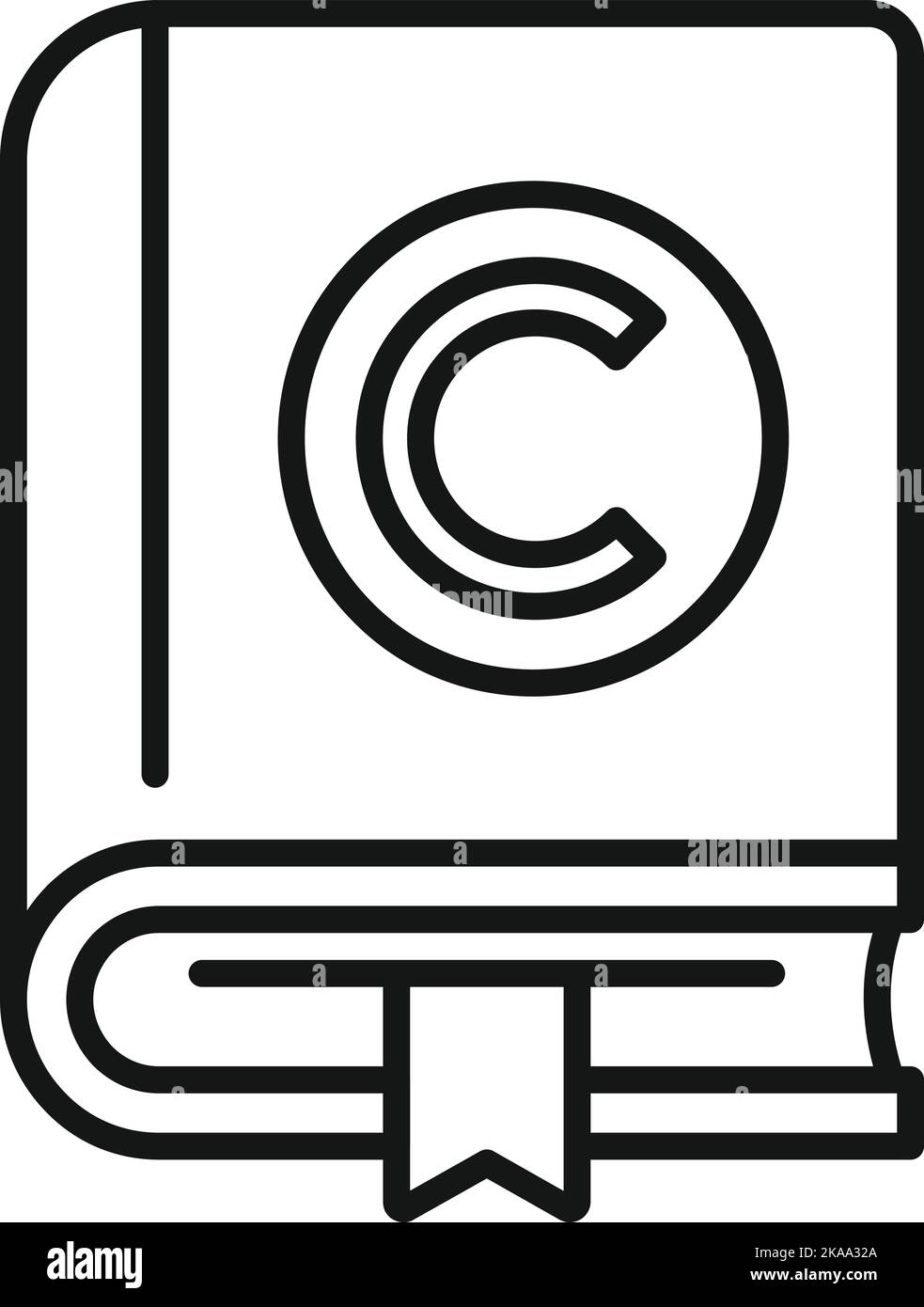 Symbolumrissvektor für Buch-Copywrite. Webdesign. Studioleute Stock Vektor