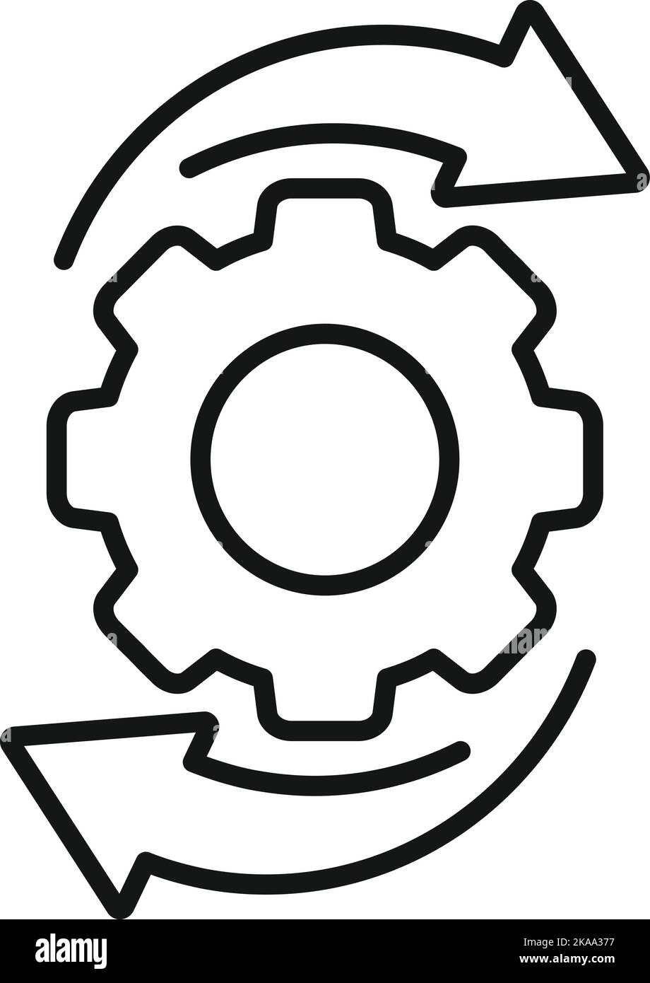 Umriss des Zahnradsymbols neu gestalten. Web-benutzeroberfläche. Seitenaufbau Stock Vektor