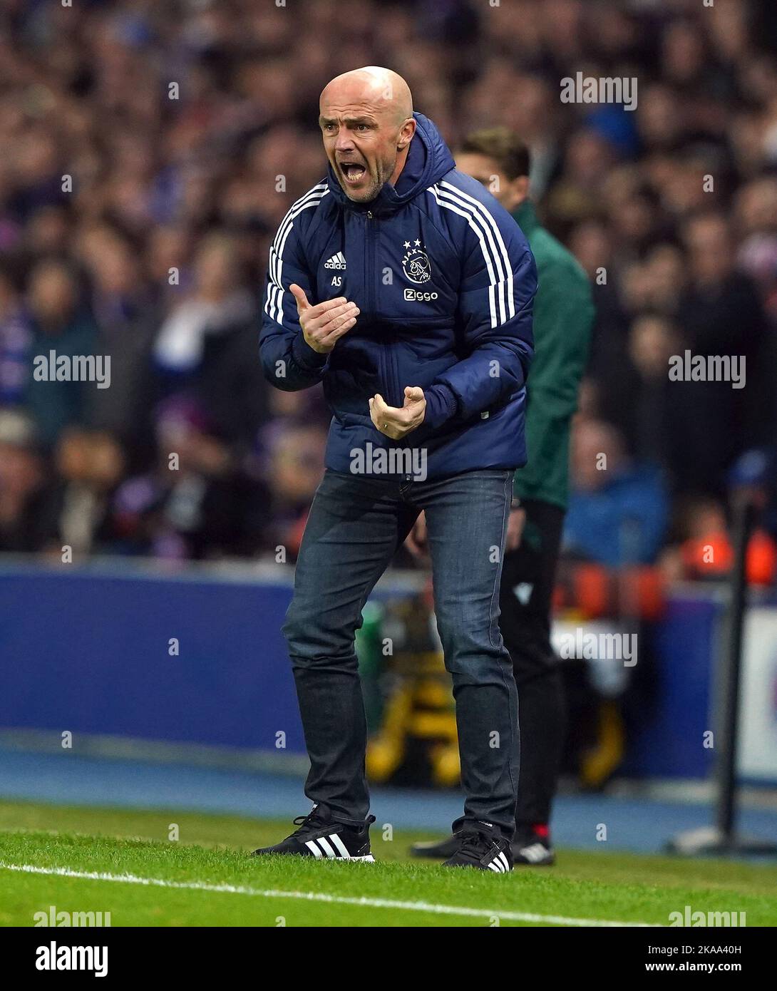 Ajax-Cheftrainer Alfred Schreuder während des UEFA Champions League Group A-Spiels im Ibrox Stadium, Glasgow. Bilddatum: Dienstag, 1. November 2022. Stockfoto