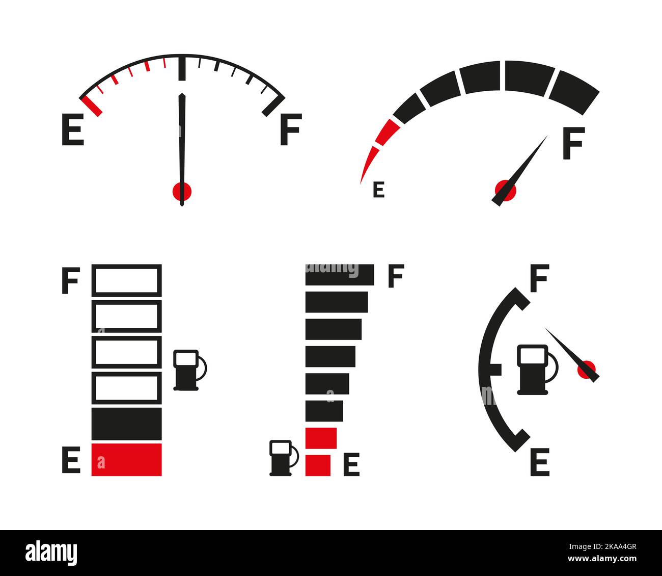 Kraftstoffanzeige. Voller Tank. Armaturenbrett des Fahrzeugs. Flache Illustration Stock Vektor