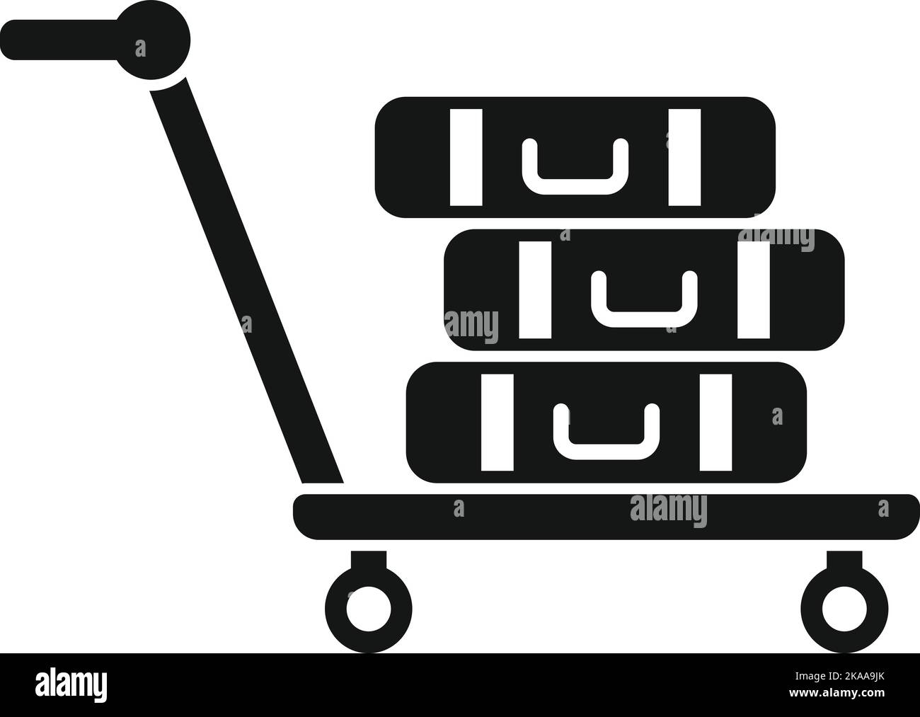 Gepäckwagen Symbol einfacher Vektor. Bodenstütze. Lastenwagen Stock Vektor