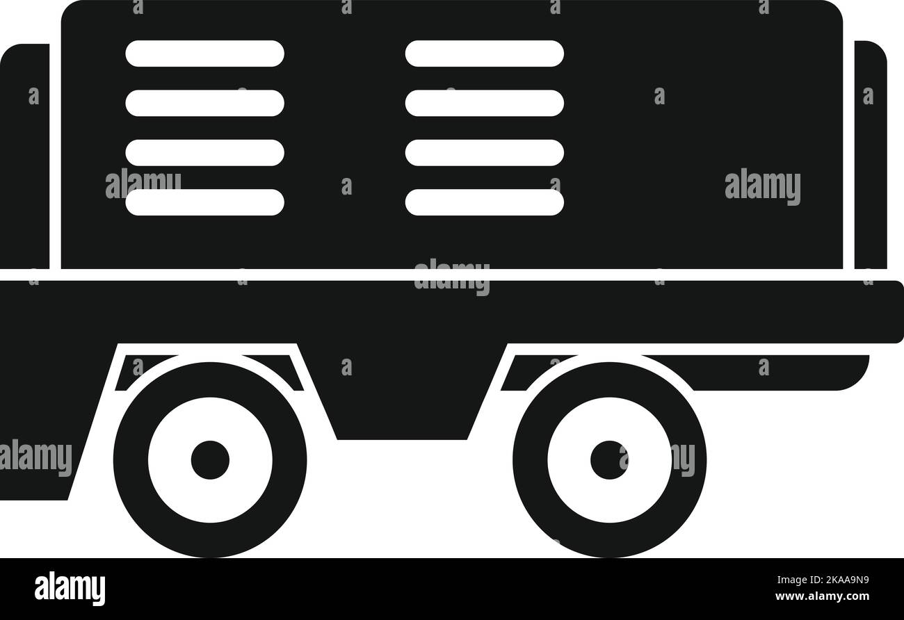Flugzeug-Support-Symbol einfacher Vektor. Flughafenausrüstung. Lastenwagen Stock Vektor