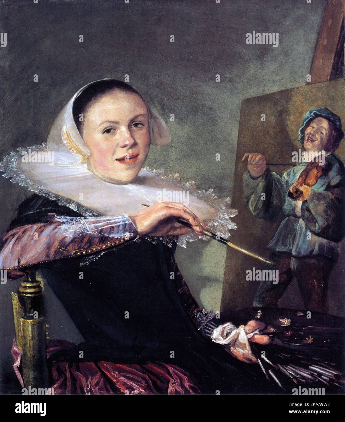 Selbstporträt von Judith Leyster, Judith Leyster, Judith Jans Leyster (Leijster; 1609 – 1660) Holländische Malerin des Goldenen Zeitalters. Stockfoto