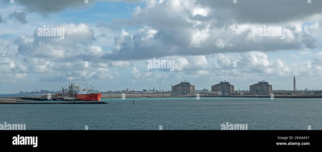 Hafen, Wolken, Dünkirchen, Frankreich Stockfoto