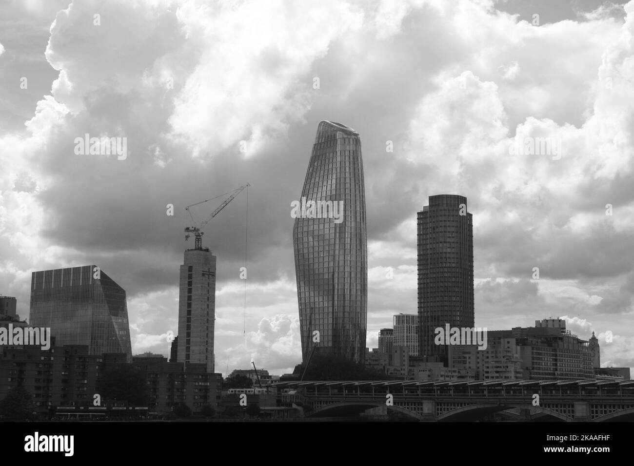 Schwarz-Weiß-Stadtbild von London Stockfoto