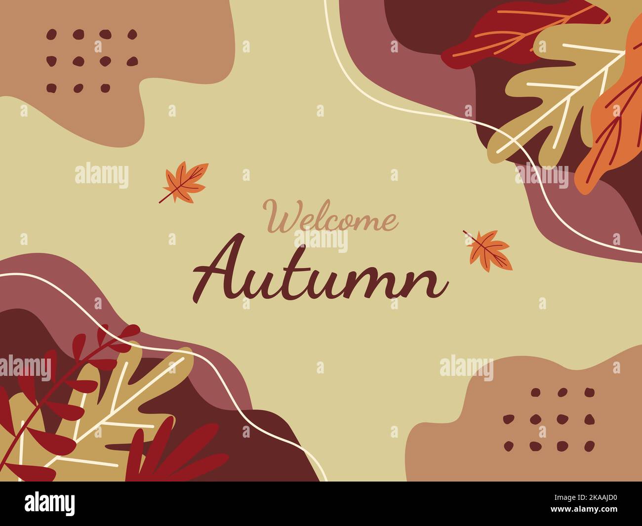 Handgezeichnet flach zur Begrüßung der Herbst Feier Vektor-Illustration Stock Vektor