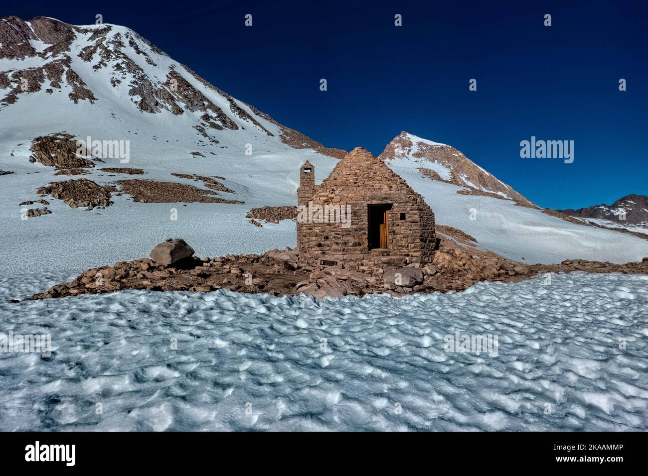 Die John Muir Hütte am Muir Pass, Pacific Crest und John Muir Trails, High Sierra, Shaver Lake, Kalifornien, USA Stockfoto