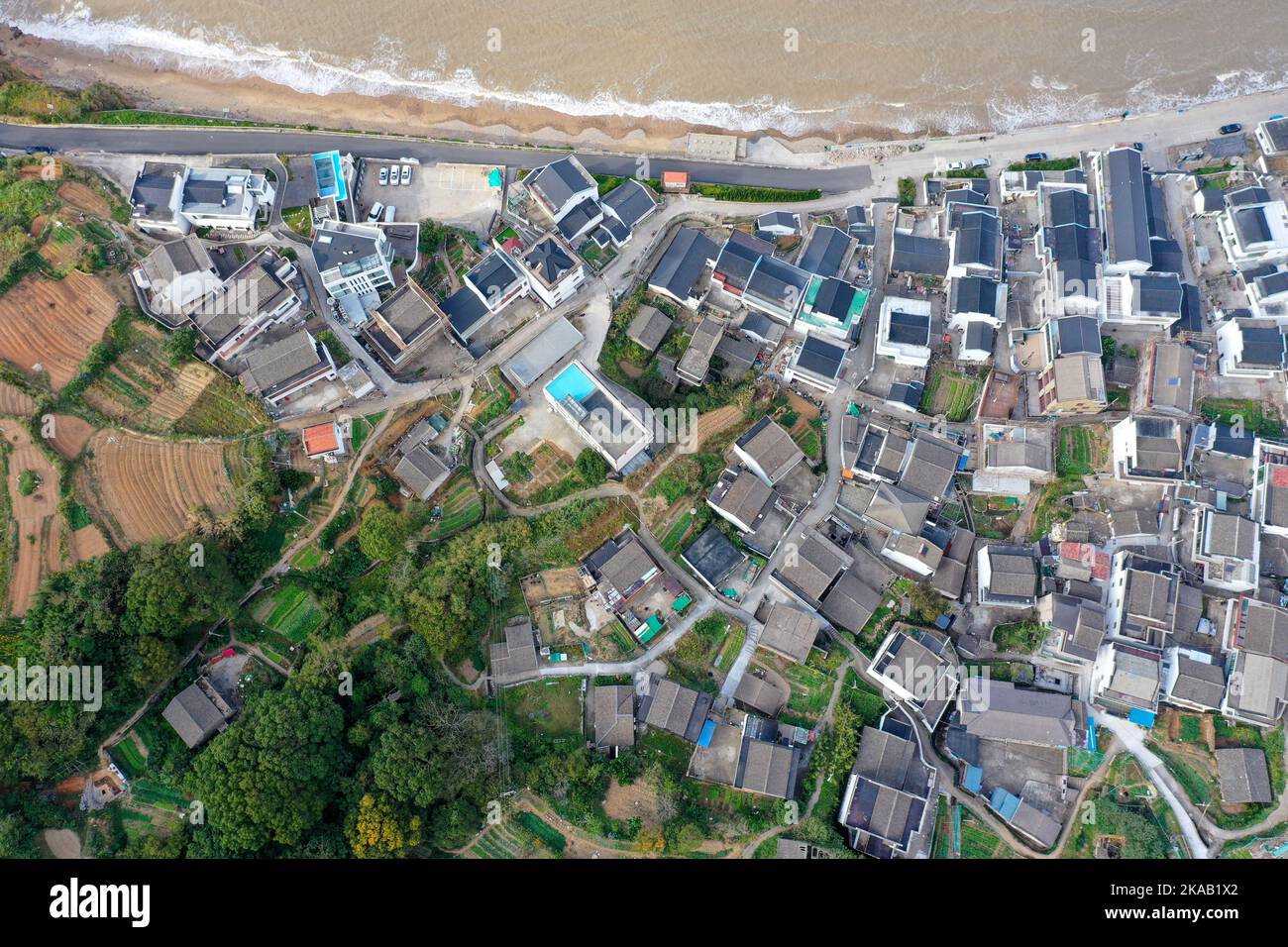 ZHOUSHAN, CHINA 1. NOVEMBER 2022 ein Luftbild zeigt das Dorf
