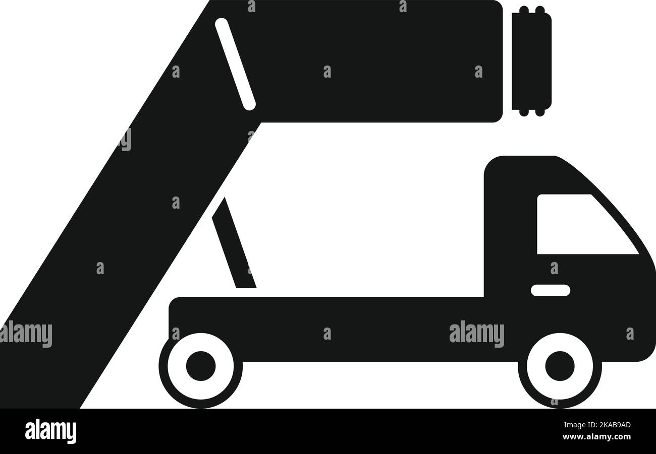 Flughafen Bodenunterstützung Symbol einfacher Vektor. LKW-Ausrüstung. Landebus Stock Vektor