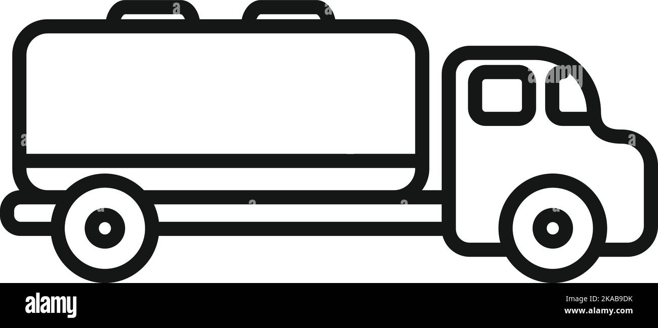 Flugzeug Tank LKW Symbol Umriss Vektor. Ground Airport. Stützflugzeug Stock Vektor