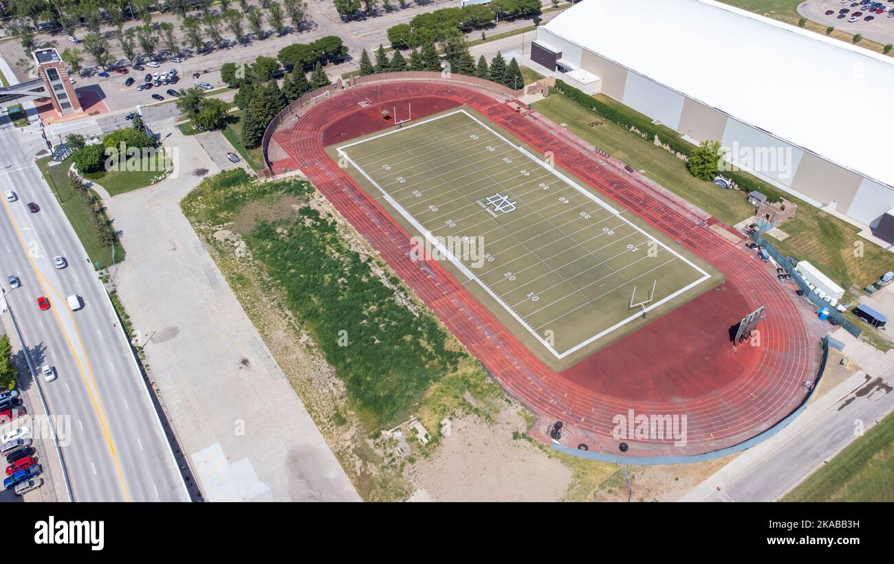 Football Field, University of North Dakota, UND, Grand Forks, North Dakota, USA Stockfoto