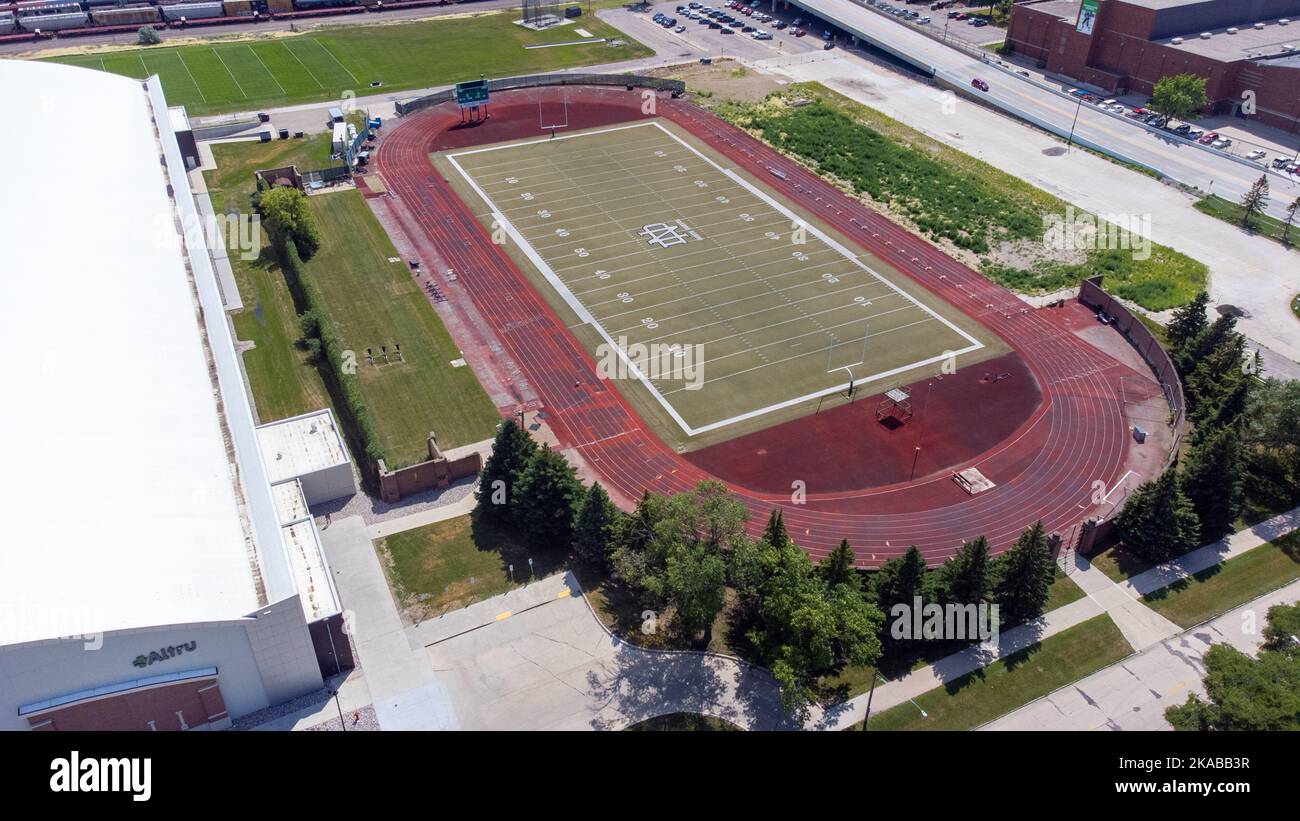 Football Field, University of North Dakota, UND, Grand Forks, North Dakota, USA Stockfoto