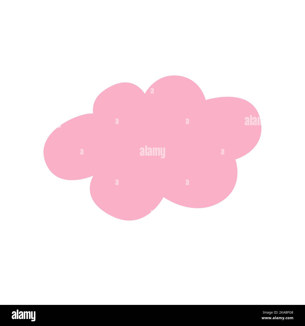 Eine kleine rosa Wolke. Vektorgrafik im handgezeichneten Stil Stock Vektor
