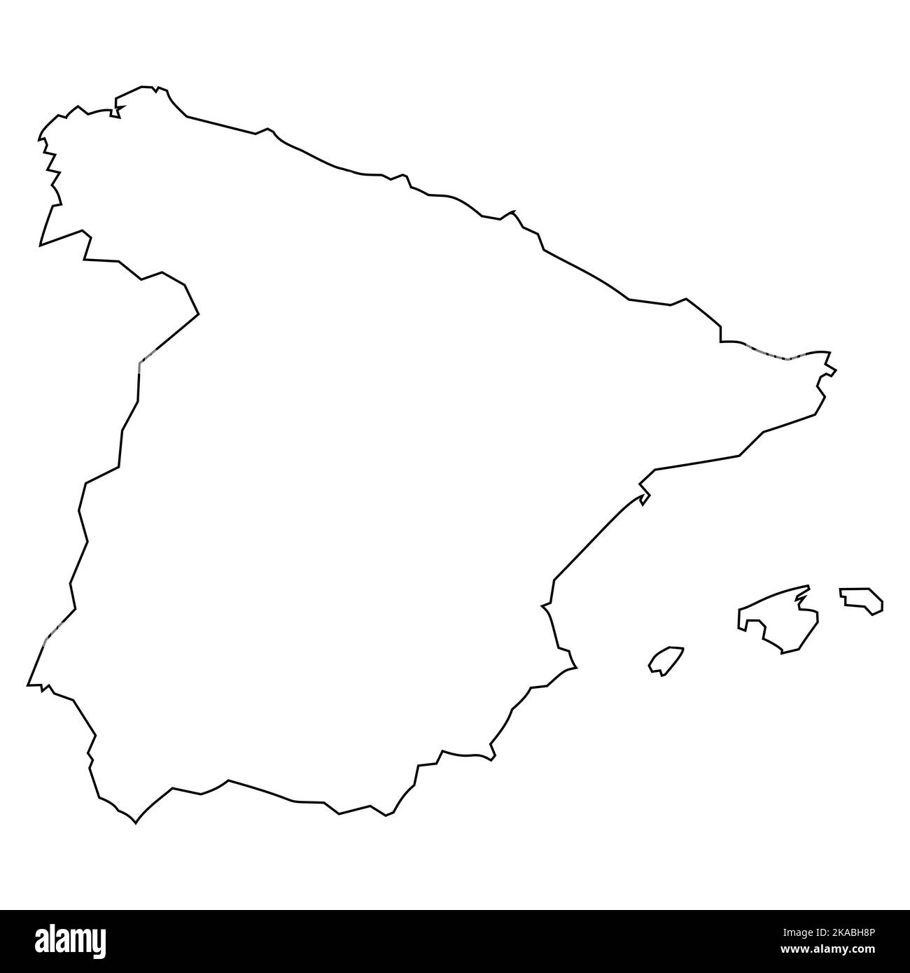 Skizzieren Sie den Staat Spanien, die Grenze skizzieren den Staat Spanien Stock Vektor