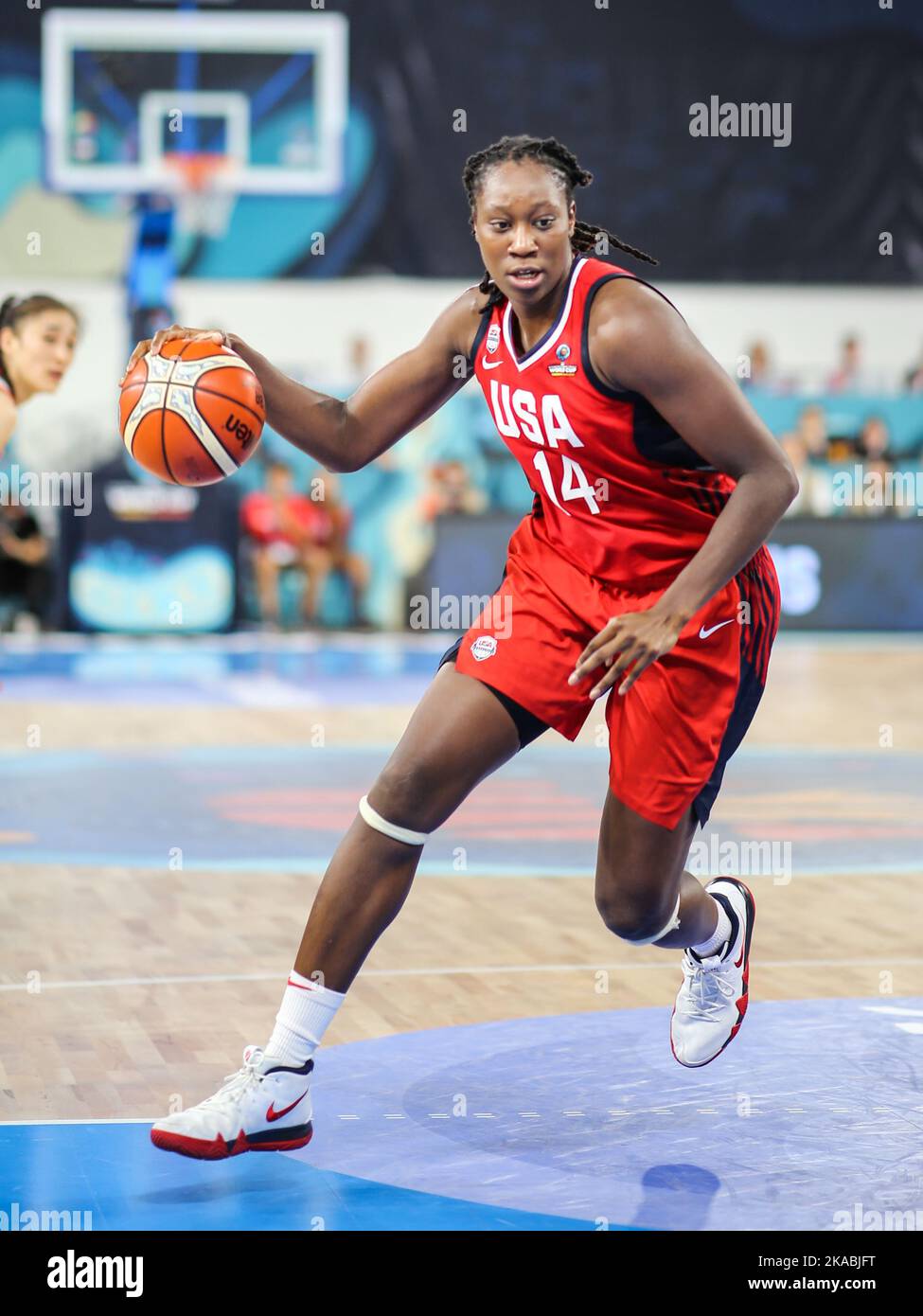 Spanien, Teneriffa, 23. September 2018: Basketballspielerin Tina Charles im Einsatz während der FIBA Frauen-Basketball-Weltmeisterschaft Stockfoto