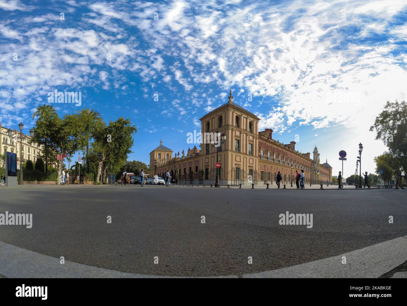 Fassade des Palastes von San Telmo in Sevilla, Spanien Stockfoto