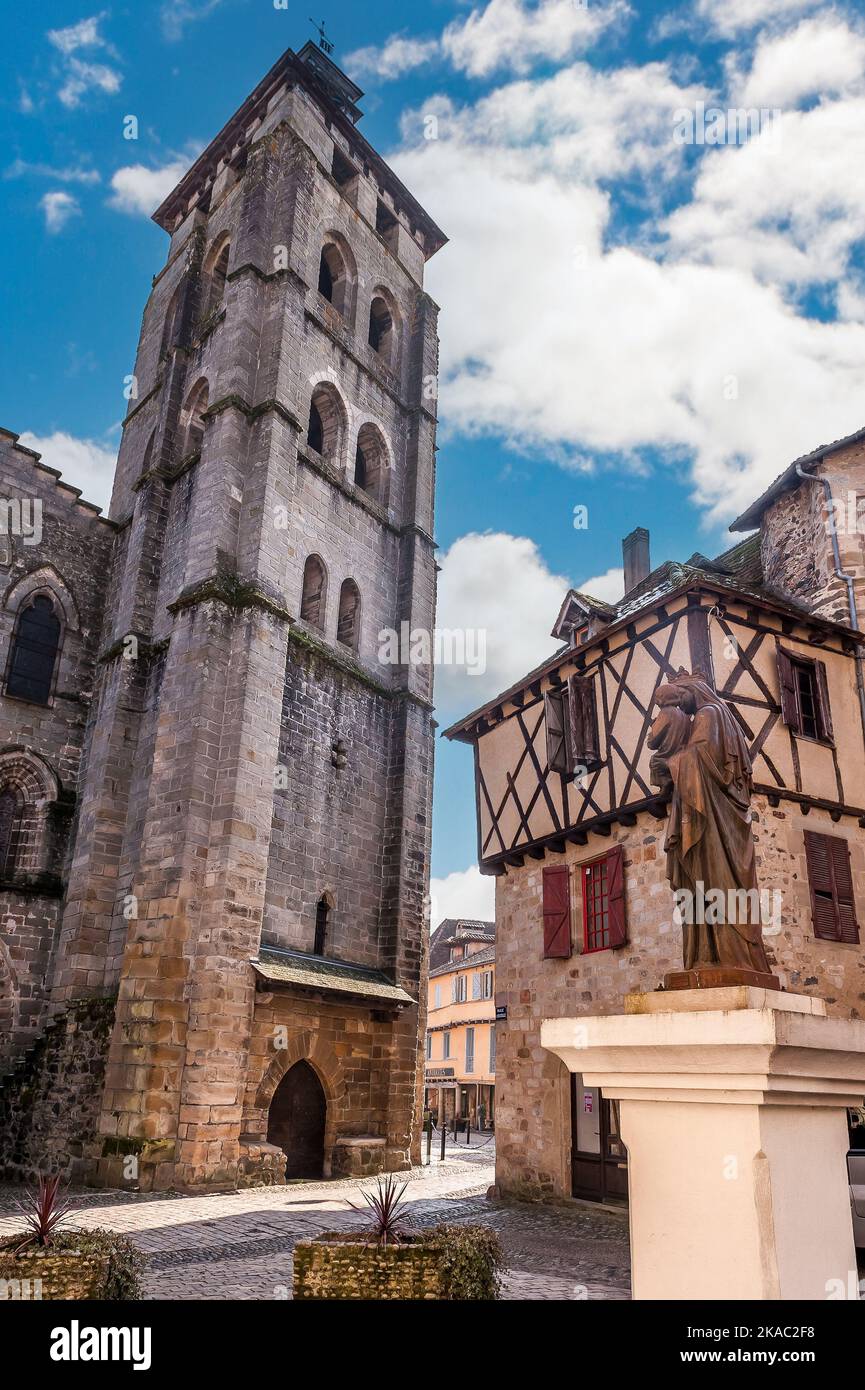 Abtei Saint-Pierre in Beaulieu-sur-Dordogne, in Corrèze, Neu-Aquitanien, Frankreich Stockfoto