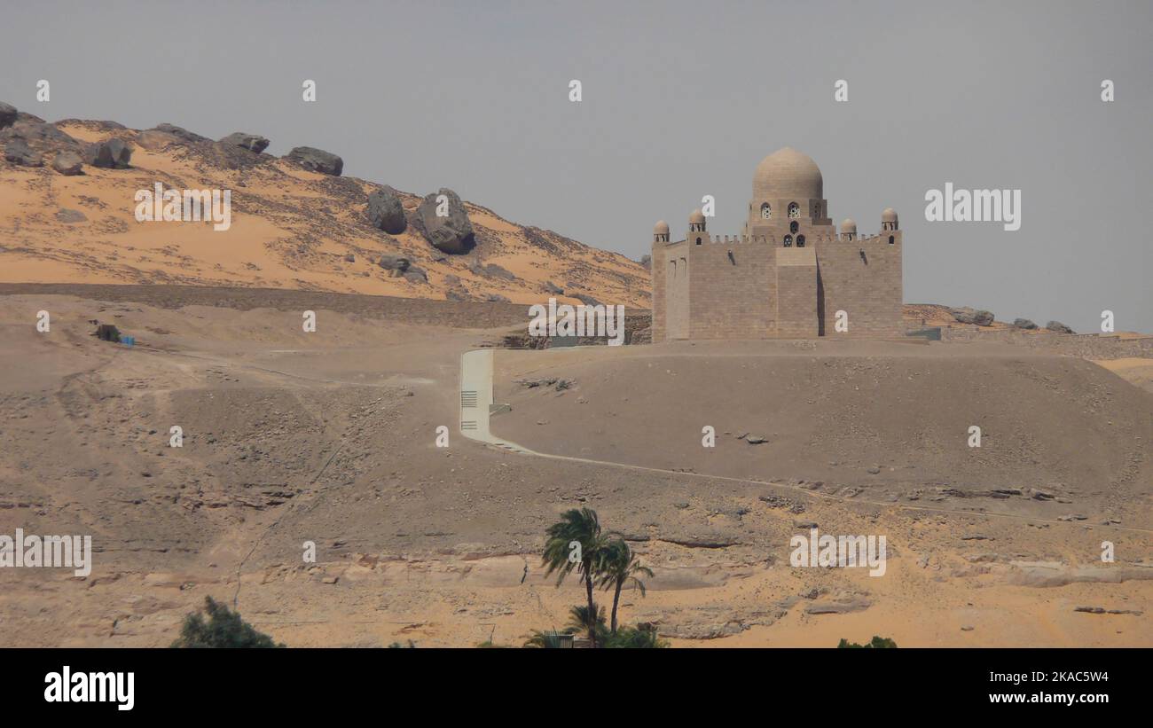 Das Grab von Sultan Mahommed Shah der Aga Khan III befindet sich in der ägyptischen Stadt Assuan. Kurz vor seinem Tod wählte der Aga Khan einen Ort auf Stockfoto