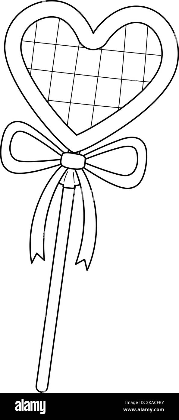 Valentinstag Lollipop Herz Isoliert Färbung Stock Vektor