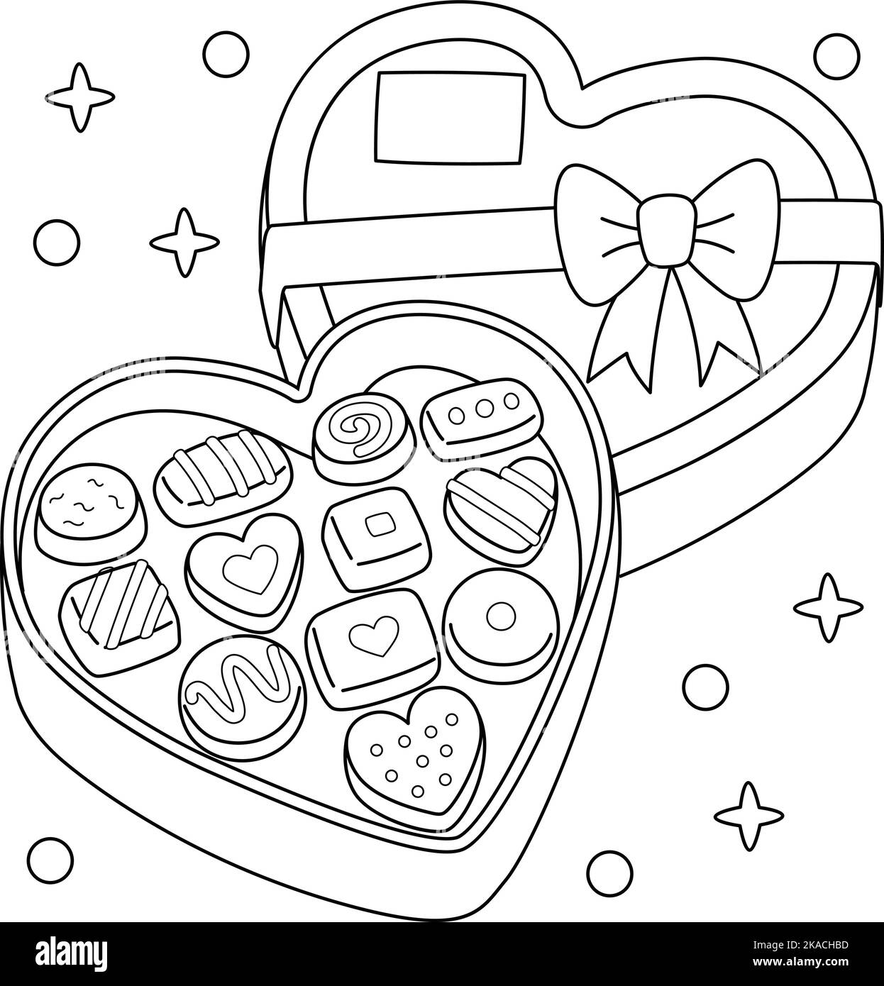 Valentinstag Schokolade Herz Färbung Stock Vektor