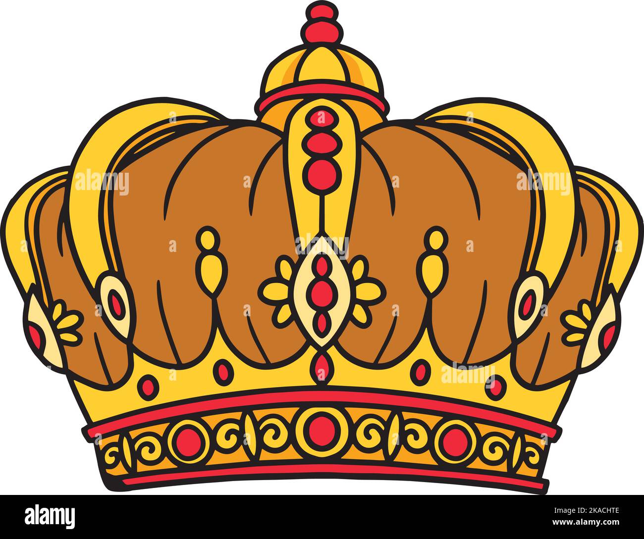 Mardi Gras König Krone Cartoon Farbige Clipart Stock Vektor