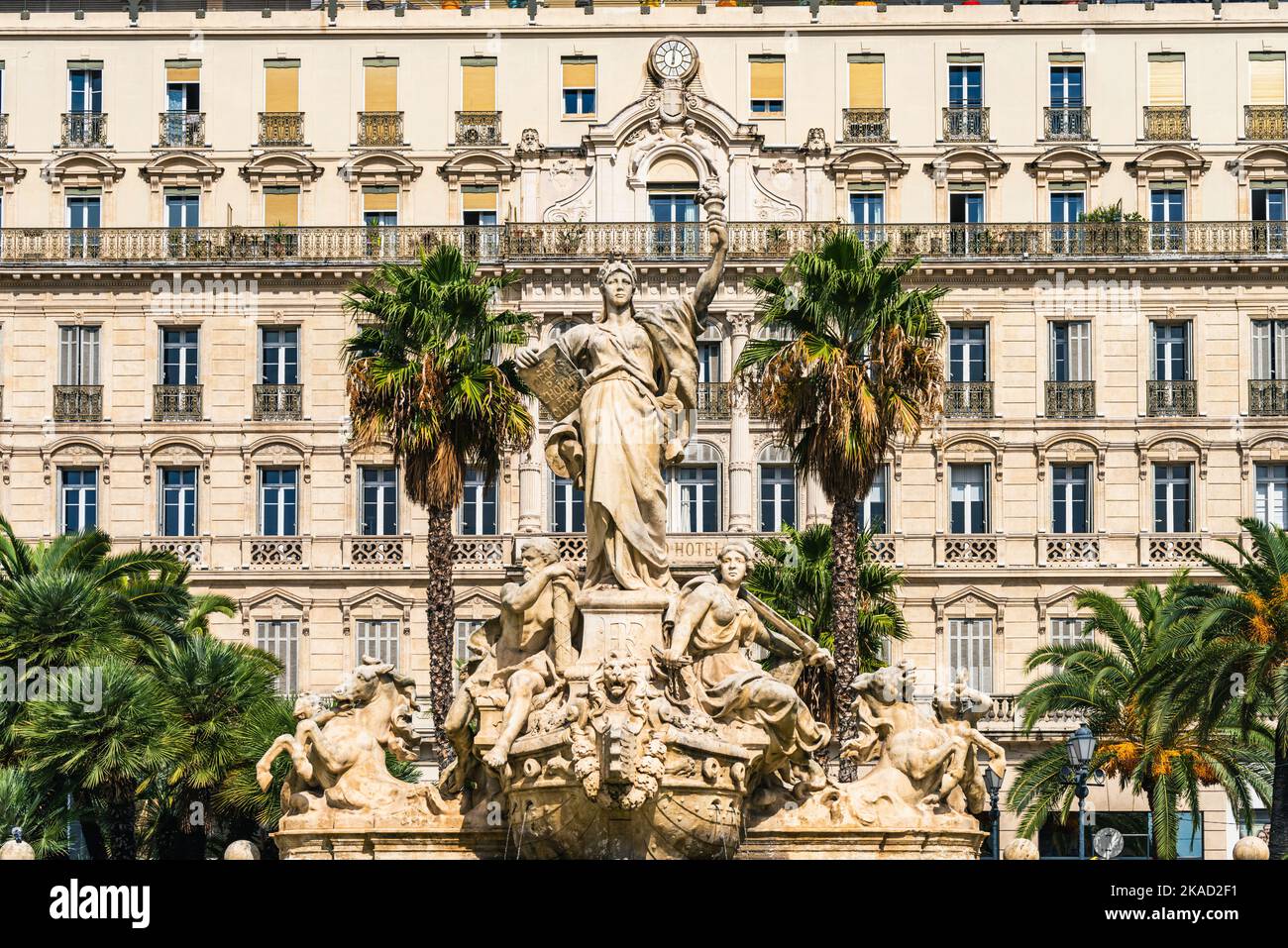 Fontaine de la Federation, Place de la Liberte, Toulon, Frankreich, Europa Stockfoto