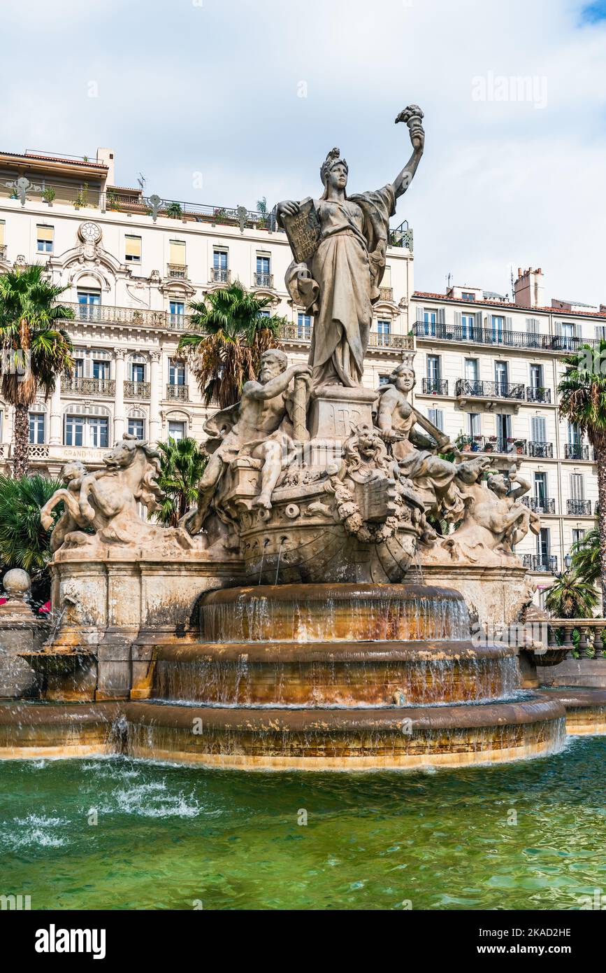 Fontaine de la Federation, Place de la Liberte, Toulon, Frankreich, Europa Stockfoto