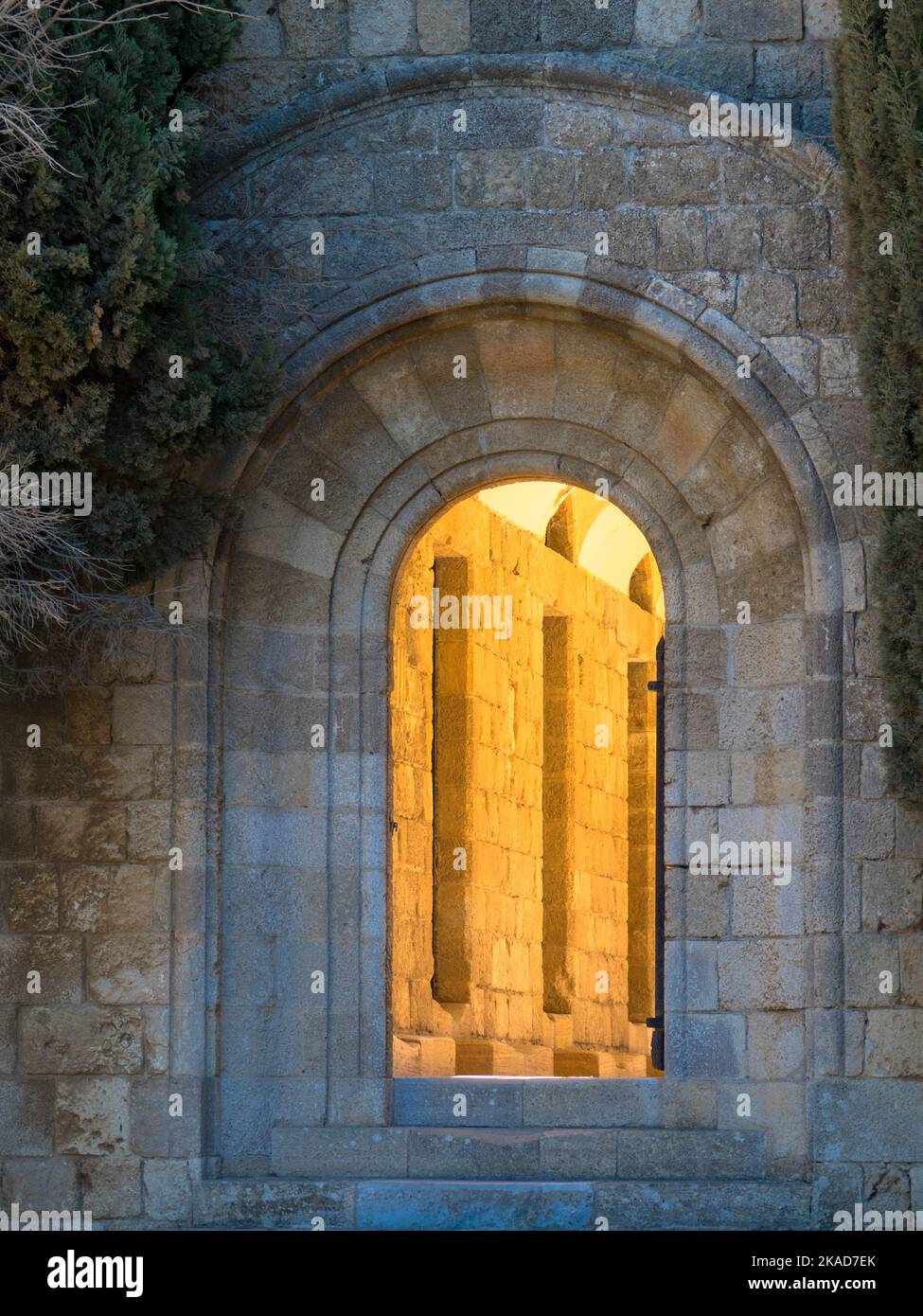 Das byzantinische Kloster Panagia Filerimos liegt auf einem Hügel oberhalb von Ialyssos. Rhodos-Insel, Griechenland Stockfoto