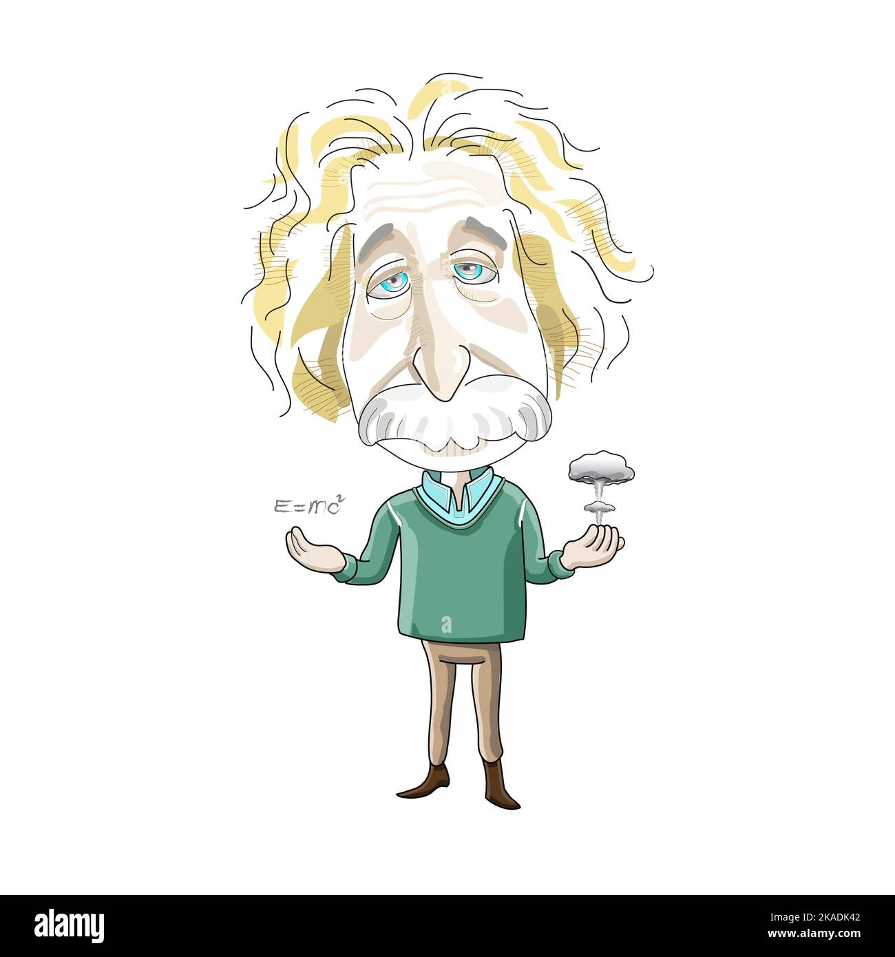 Porträt des berühmten Wissenschaftlers, der die Relativitätstheorie erfunden hat. Stockfoto