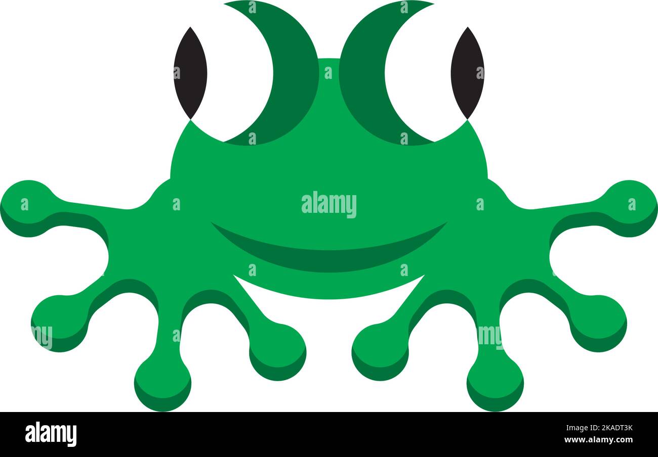 Grüne Frosch Vektor Clipart Illustration Logo-Symbol Stock Vektor