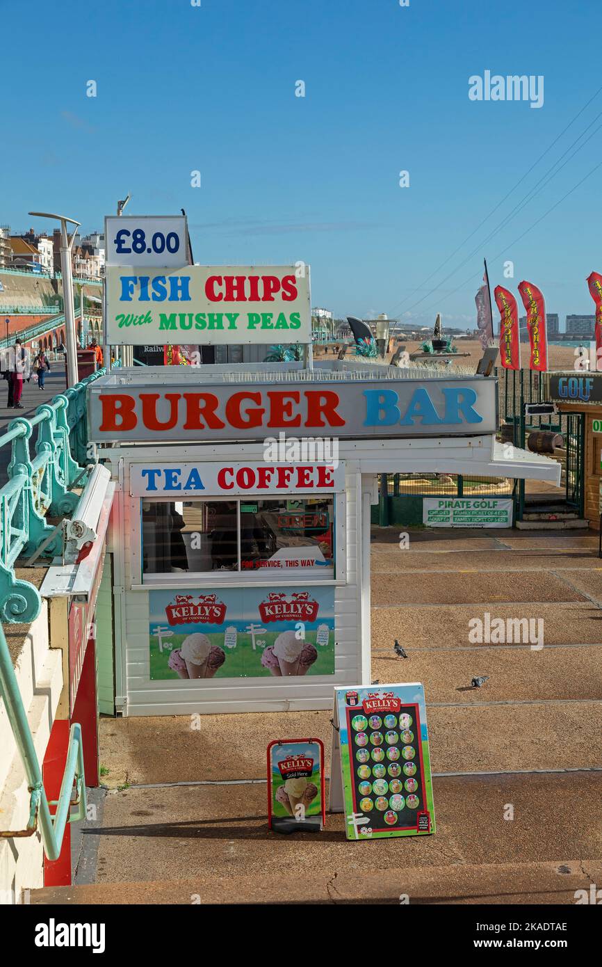 Takeawyas, Seafront, Brighton, East Sussex, England, Großbritannien Stockfoto