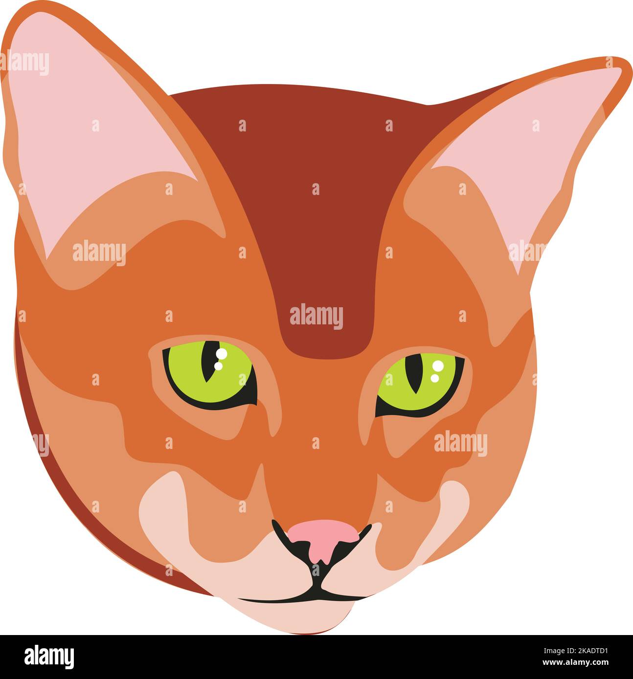 Katzengesicht aus rotem Fell. Symbol für PET-Hochformat Stock Vektor