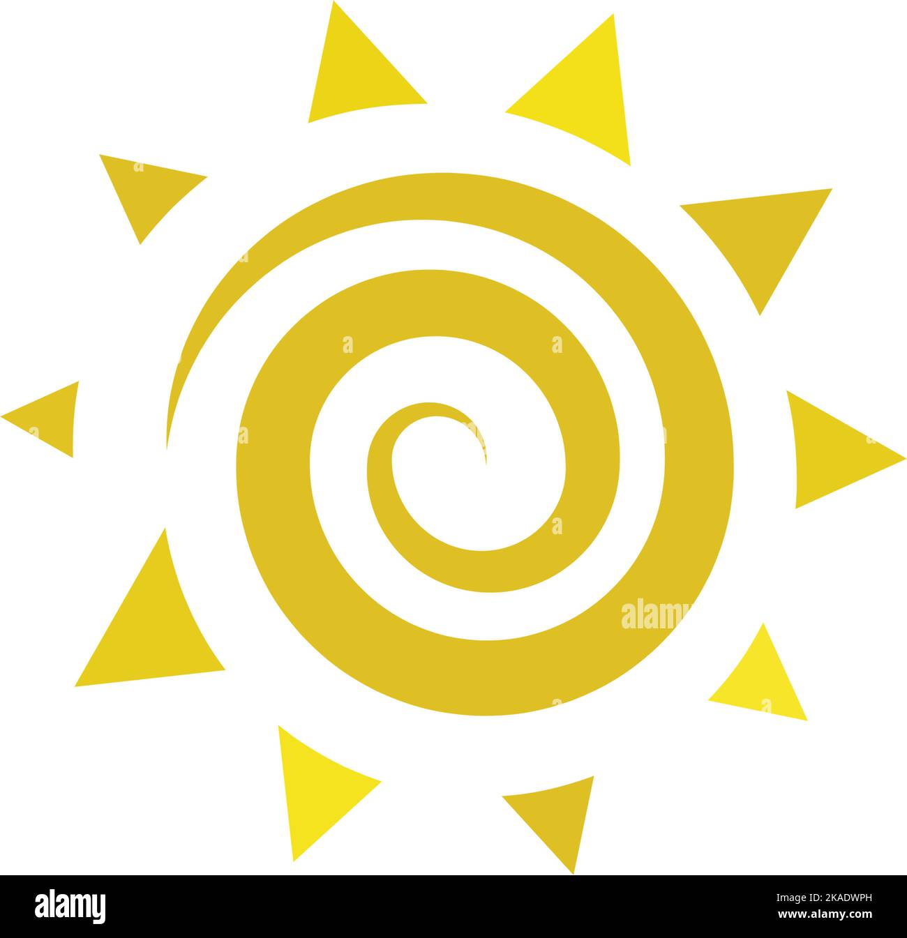Spiralförmiges Design-Element mit Sonnenvektor-Logo-Symbol Stock Vektor