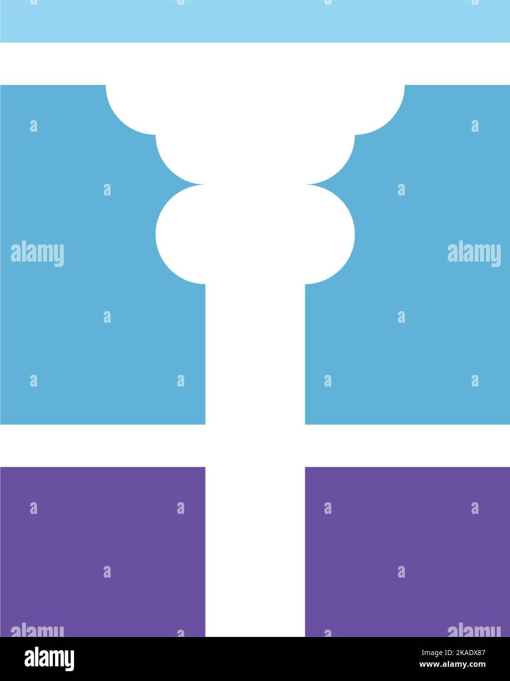 Design-Element mit Symbol für Säulen und Vektorgrafik Stock Vektor