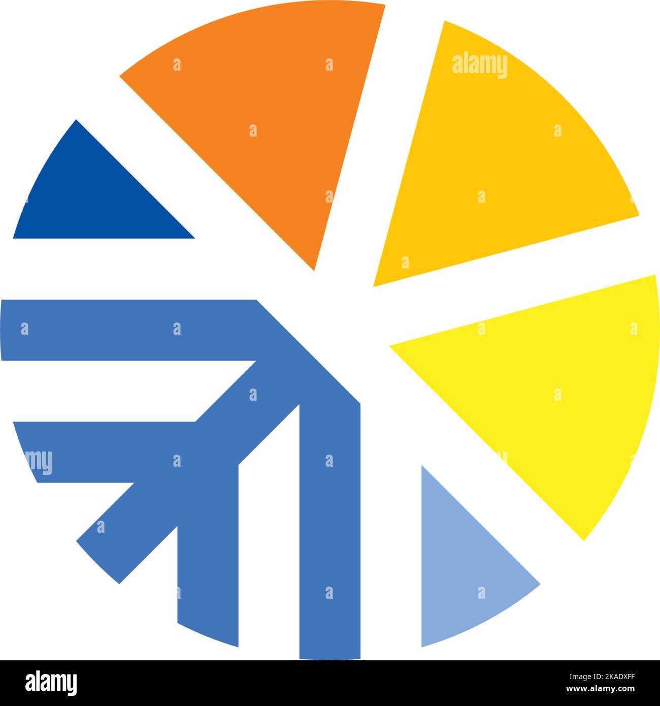 Sonne Schneeflocke Klimaanlage Symbol Logo Vektor-Symbol Stock Vektor