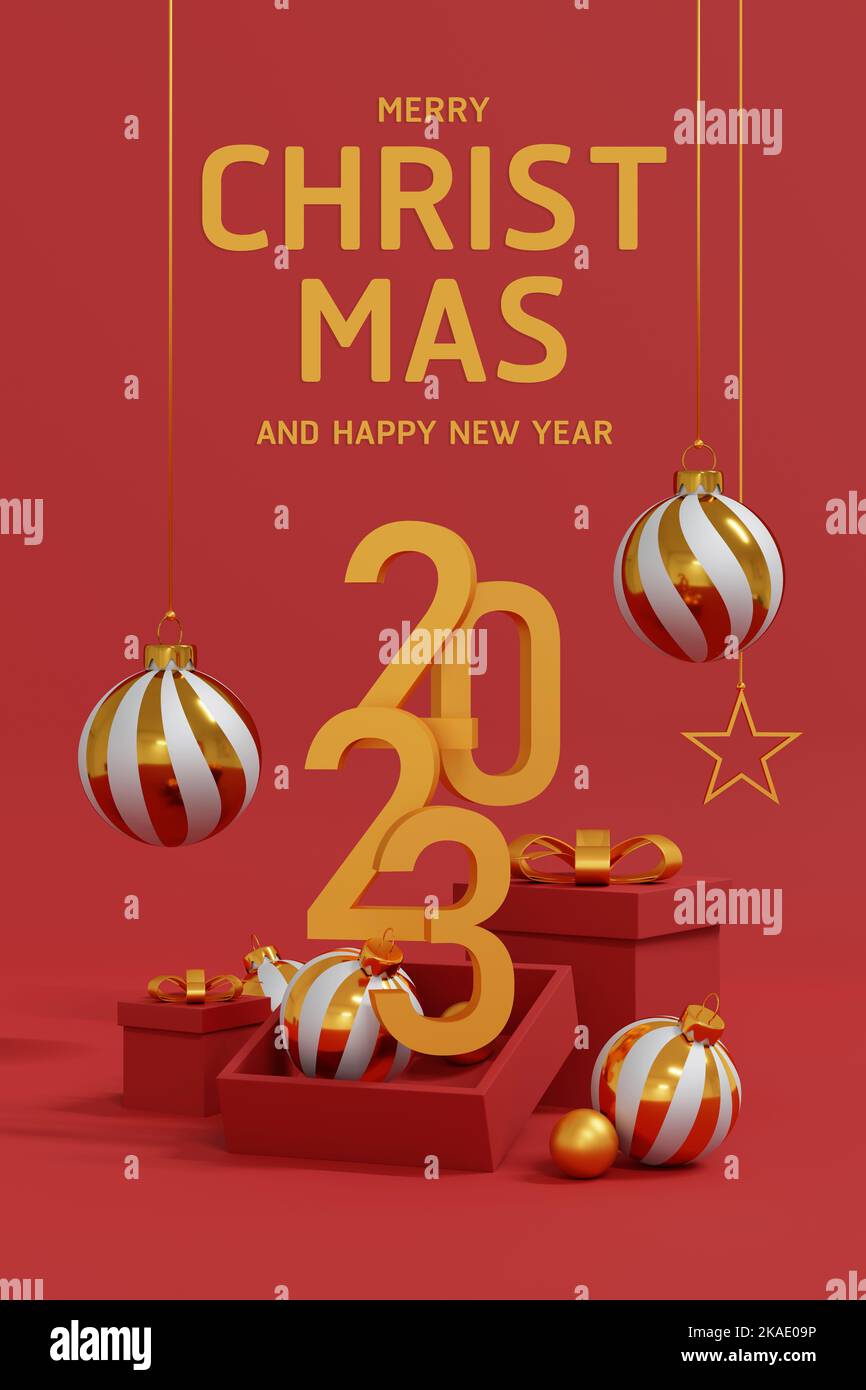 Frohe Weihnachten und glückliches neues Jahr Banner Design, Poster und CoverDesign Hintergrund