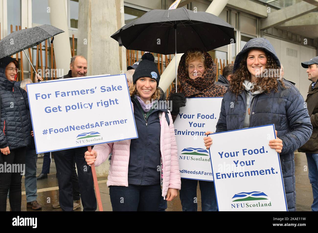 Edinburgh Schottland, Großbritannien 02. November 2022. Eine NFU Scotland Rally findet vor dem schottischen Parlament statt, um Landwirtschaft, Crofting und Nahrungsmittelproduktion zu unterstützen. Credit sst/alamy live News Stockfoto