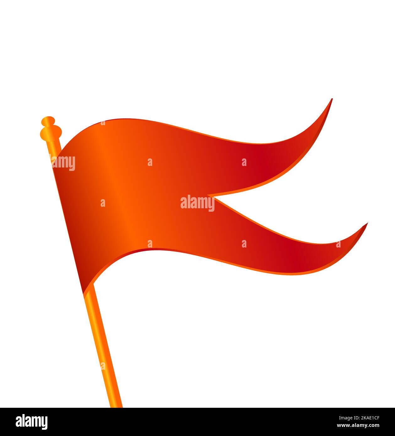 Vektorsymbol für Bhagva (Orange)-Flagge. Symbol für Hinduismus-Alarmmeldung. Illustration der Keshariya-Flagge. Sanatan-Symbol. Stock Vektor