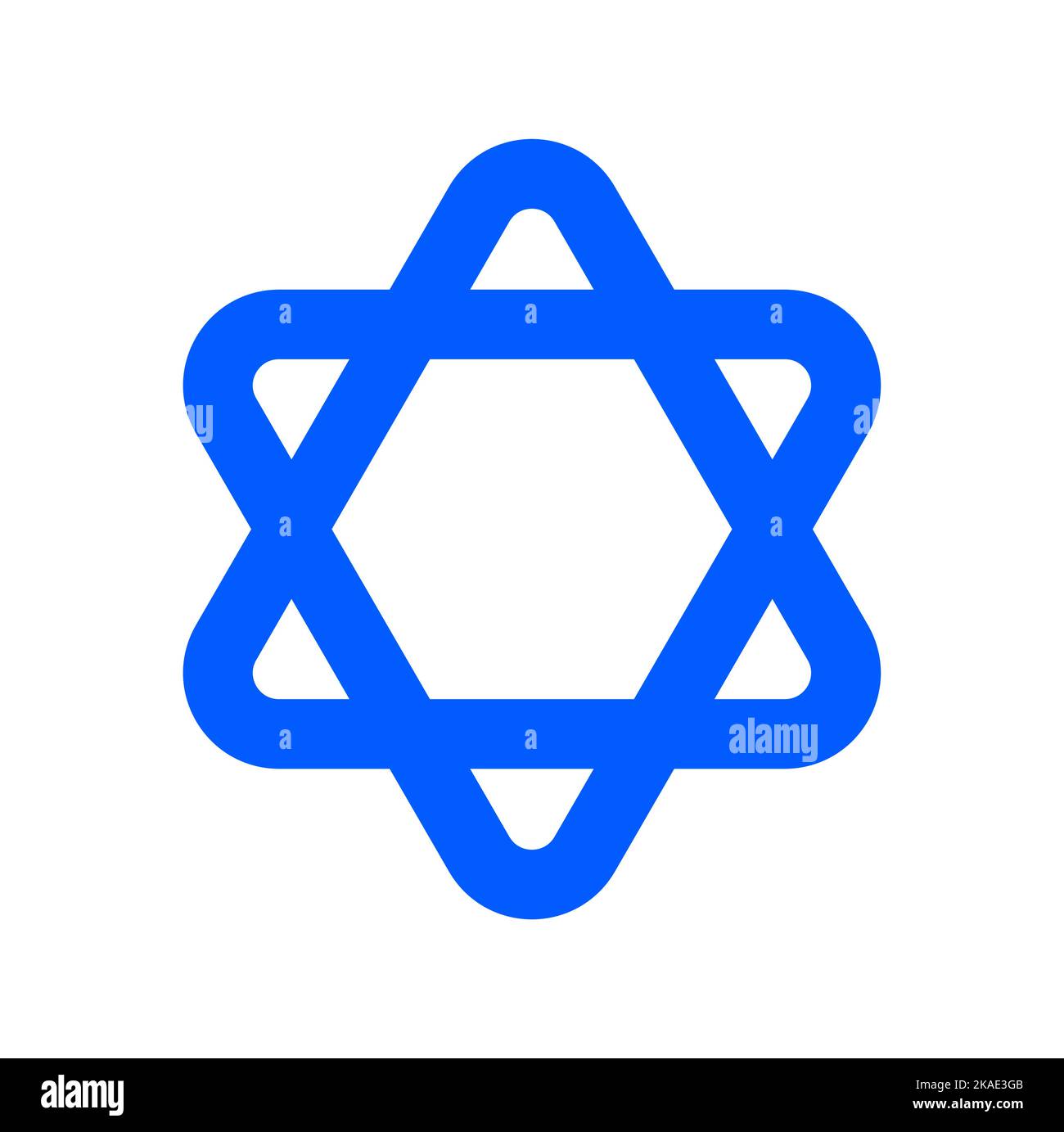 Der Stern Davids in Vektorform. Geschwungenes Sternsymbol. Stock Vektor