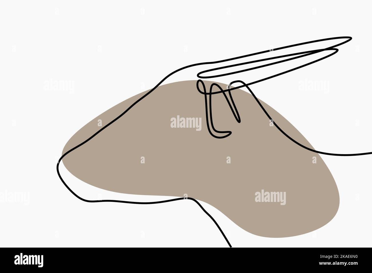 Ein digitaler Darstellungsvektor eines einzeiligen Büffeldesigns mit brauner Farbe Stock Vektor