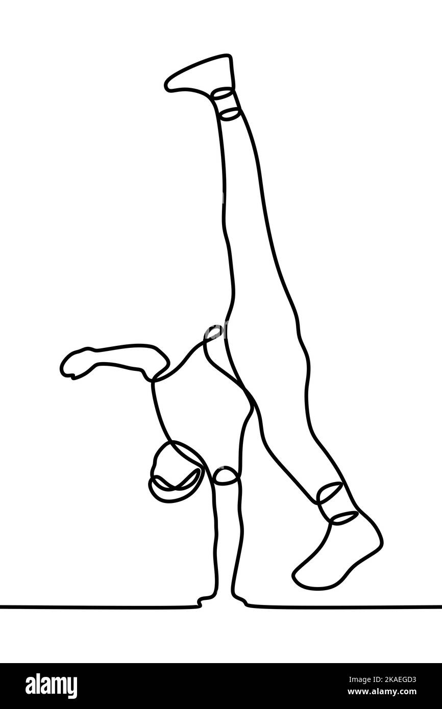 Ein Vektorbild eines Mannes, der einen Breakdance macht Stock Vektor