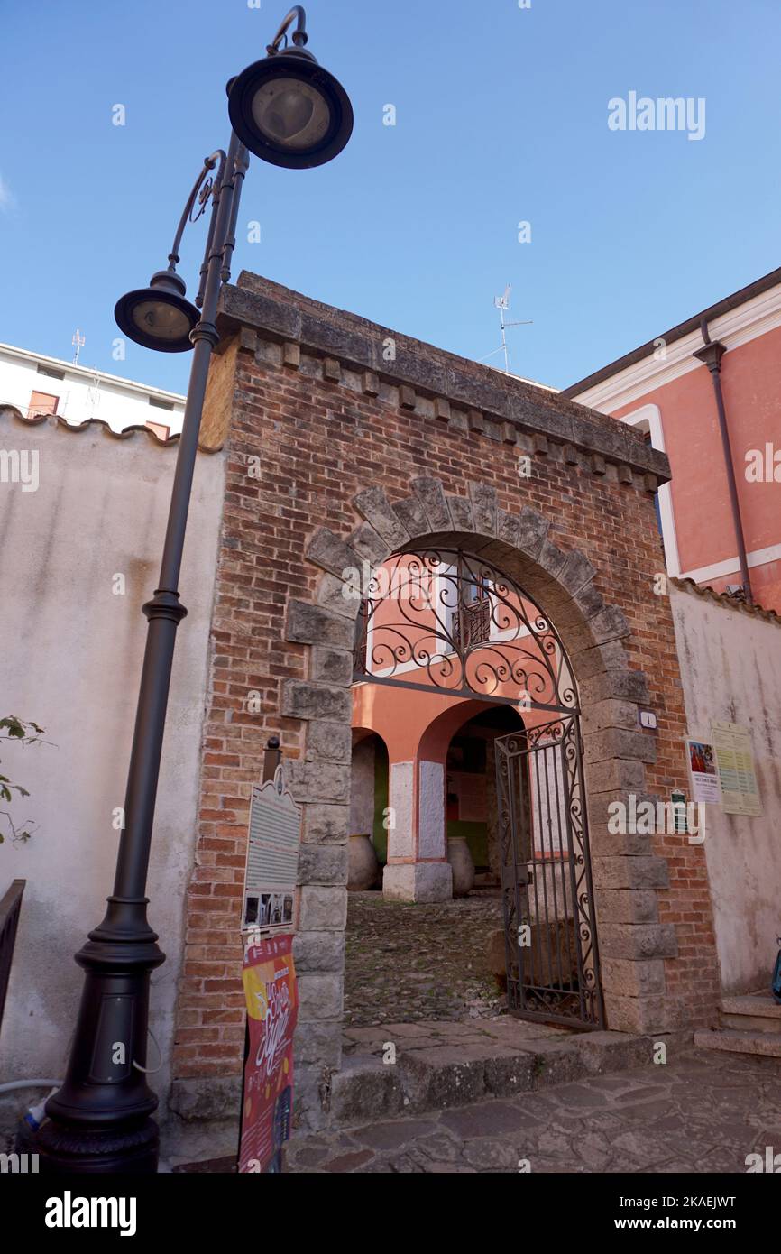 Aritzo, Sardinien, Italien. Das 'Devilla Haus', alte Residenz XVII Jahrhundert Stockfoto