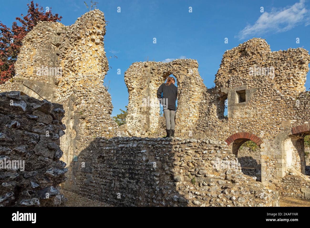 Ruins, Wolvesey Castle, Winchester, Hampshire, England, Großbritannien Stockfoto
