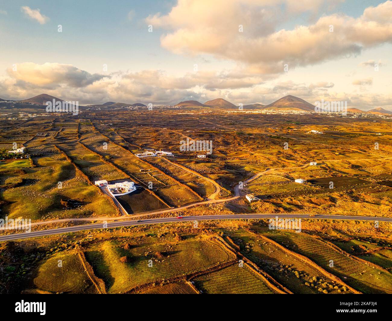 Landschaft von Golden Lanzarote Stockfoto