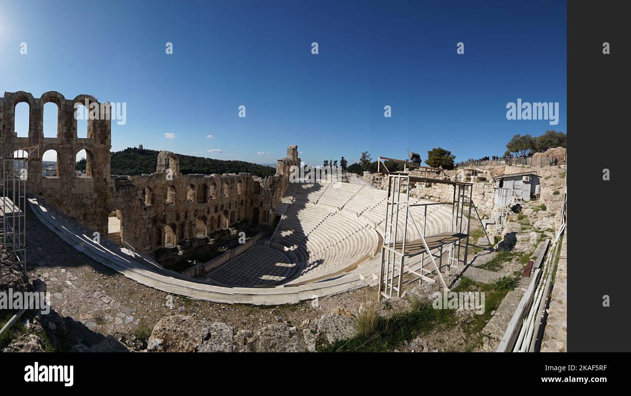 Odeon des Herodes Atticus, Akropolis von Athen, Griechenland Stockfoto