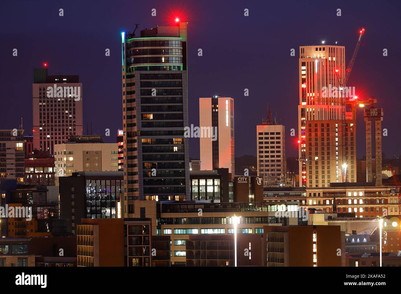 Blick auf das Stadtzentrum von Leeds von Beeston aus. Stockfoto