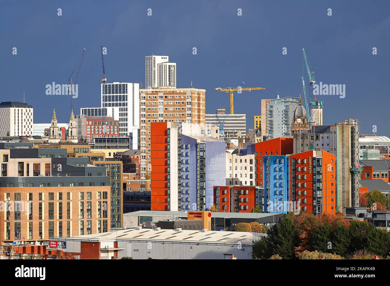 Gebäude & Bau in Leeds City Centre, West Yorkshire, Großbritannien Stockfoto